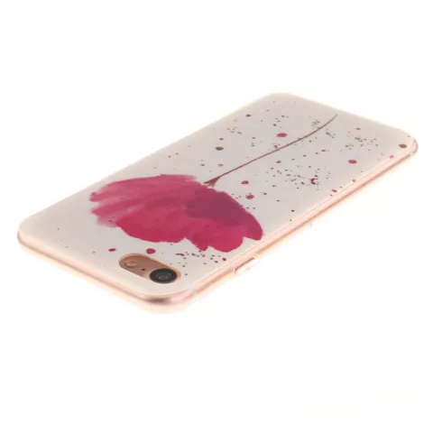 Mohn TPU H&uuml;lle iPhone 7 8 SE 2020 SE 2022 - Weiss Pink