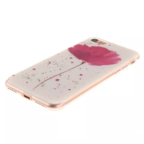 Mohn TPU H&uuml;lle iPhone 7 8 SE 2020 SE 2022 - Weiss Pink