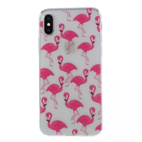 Rosa Flamingos TPU H&uuml;lle iPhone X XS H&uuml;lle - Transparent