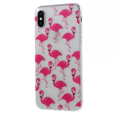 Rosa Flamingos TPU H&uuml;lle iPhone X XS H&uuml;lle - Transparent