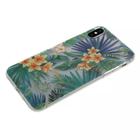 Tropische Bl&auml;tter Blumenetui iPhone X XS - Transparent