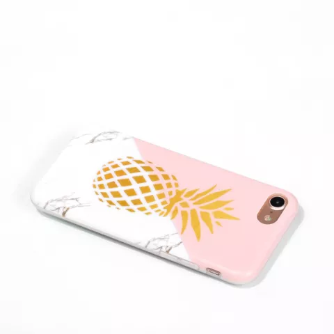 Gold Ananas Marmor H&uuml;lle iPhone 6 6s H&uuml;lle - Pink White Gold