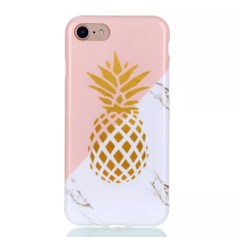 Gold Ananas Marmor H&uuml;lle iPhone 6 6s H&uuml;lle - Pink White Gold