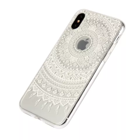 Klare Mandala iPhone X XS Hybrid TPU Hartschalenh&uuml;lle - Weiss