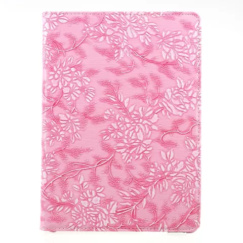 Blumendrehbare H&uuml;lle iPad 2017 2018 - Pink