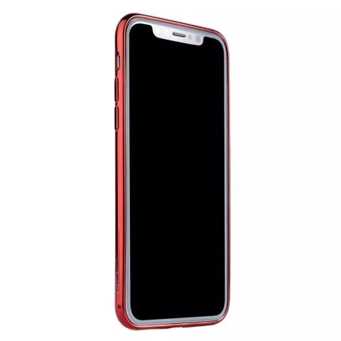 Sulada Clear iPhone X XS TPU H&uuml;lle - Rot Metallic