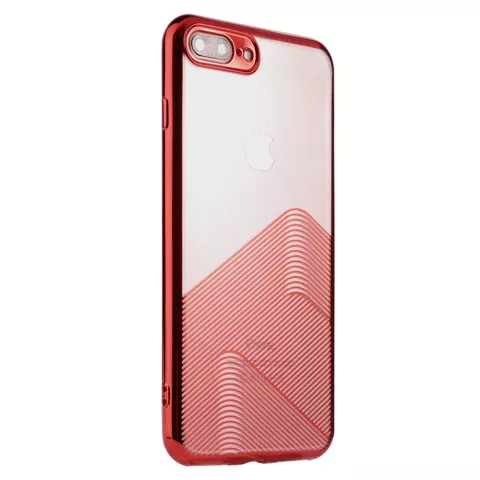 Sulada Clear iPhone 7 Plus 8 Plus TPU-H&uuml;lle - Rot Metallic