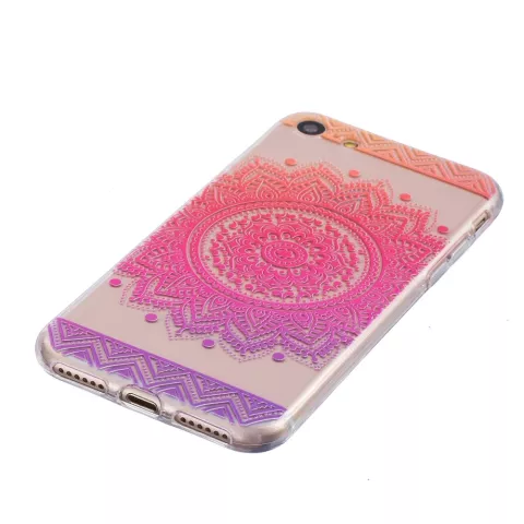 Transparente Mandala iPhone 7 8 SE 2020 SE 2022 TPU H&uuml;lle - Pink Purple