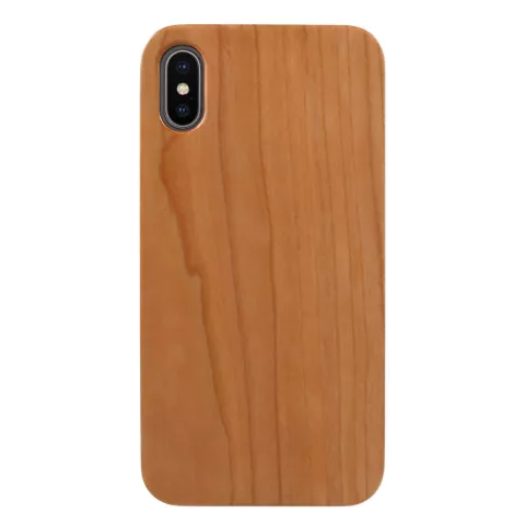 Kirschholz H&uuml;lle f&uuml;r iPhone X XS Hartschale - braun