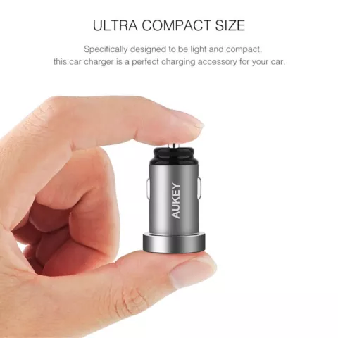 Aukey Universal Dual USB Autoladeger&auml;t 2,4 Ampere - Grau