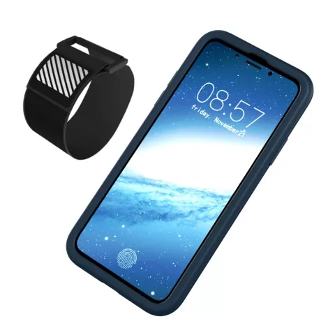 Sportband Laufbandabdeckung Silikonh&uuml;lle f&uuml;r iPhone X XS - Schwarzes Armband