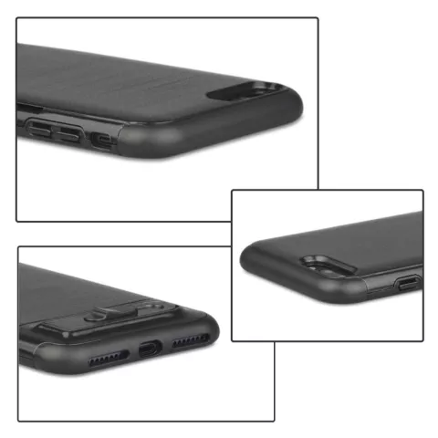 Schieberegler f&uuml;r geb&uuml;rstetes iPhone 7 Plus 8 Plus TPU-Kunststoff-Hybridgeh&auml;use - Schwarzer Standard