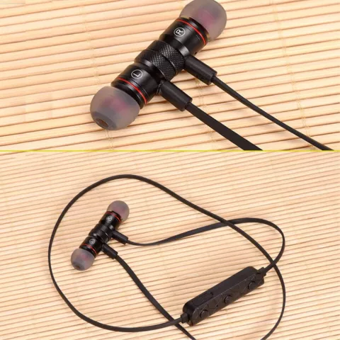 BH-M9 In-Ear-Freisprecheinrichtung Drahtloses Bluetooth 4.1 Sport-Ohrh&ouml;rer-Mikrofon - Schwarz Rot