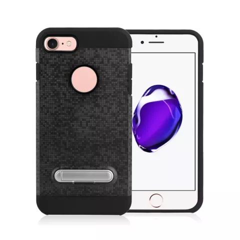 Mosaik Fall Standard TPU Kunststoff Hybrid Fall iPhone 7 8 - Schwarz