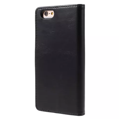 Mercury Blue Moon Bookcase Geldb&ouml;rse Kompatibel mit iPhone 6 6s H&uuml;lle - Schwarzes Leder
