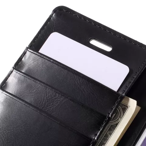 Mercury Blue Moon Bookcase Geldb&ouml;rse Kompatibel mit iPhone 6 6s H&uuml;lle - Schwarzes Leder
