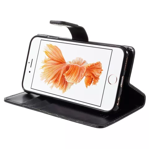 Mercury Blue Moon Bookcase Geldb&ouml;rse Kompatibel mit iPhone 6 6s H&uuml;lle - Schwarzes Leder