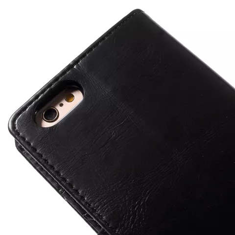 Mercury Blue Moon Bookcase Geldb&ouml;rse Kompatibel mit iPhone 6 6s H&uuml;lle - Schwarzes Leder