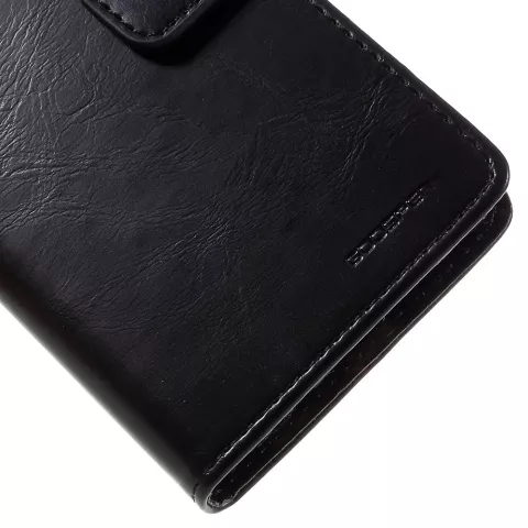 Mercury Blue Moon Bookcase Geldb&ouml;rse Kompatibel mit iPhone 6 6s H&uuml;lle - Schwarzes Leder