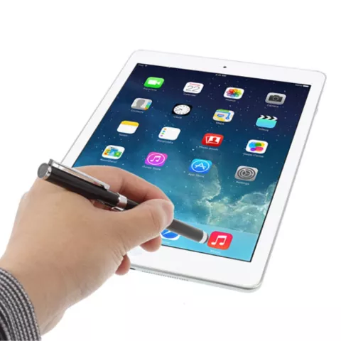 Eingabestift Kugelschreiber 2 in 1 Touchscreen Universal - Schwarz