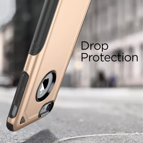 Stossfeste H&uuml;lle Pro Armor iPhone 7 8 SE 2020 SE 2022 - Schutzh&uuml;lle Gold - Zus&auml;tzlicher Schutz