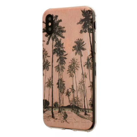 Tinystories illustrierte Palmenh&uuml;lle f&uuml;r iPhone X XS - Pink Palm Case