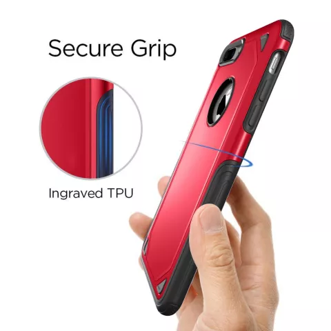 Pro Armor Red Schutzh&uuml;lle iPhone 7 Plus 8 Plus - Rote H&uuml;lle