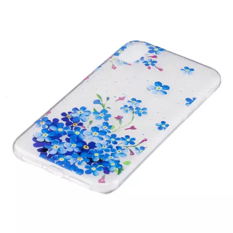 Klare Blumenbuchse iPhone X XS TPU H&uuml;lle - Blau