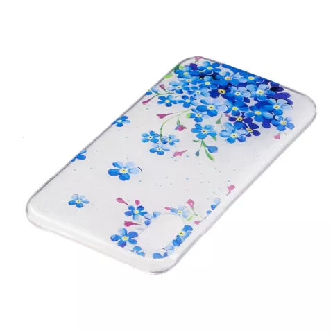 Klare Blumenbuchse iPhone X XS TPU H&uuml;lle - Blau