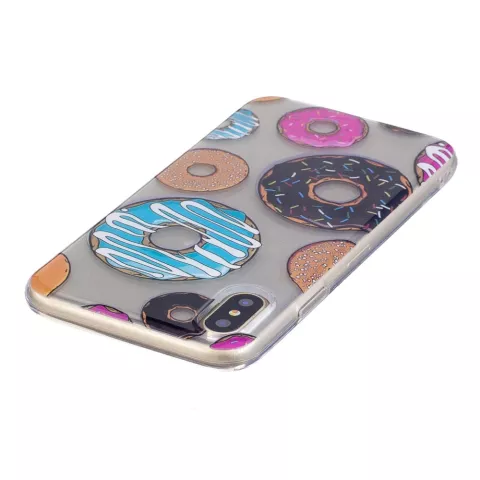 Donut Fall Geb&auml;ck TPU Fall iPhone X XS - Bunt transparent