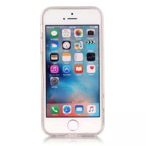 Klare Schmetterlingsg&auml;nsebl&uuml;mchen iPhone 5 5s SE 2016 TPU H&uuml;lle - Weiss Gr&uuml;n