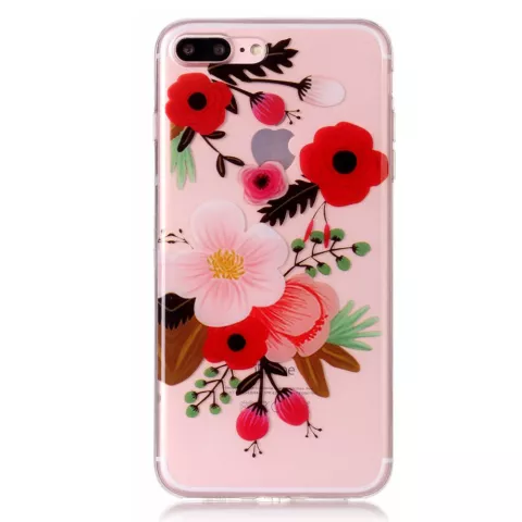 Blumenzweigetasche TPU iPhone 7 Plus 8 Plus - Bunt klar