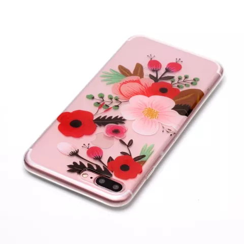 Blumenzweigetasche TPU iPhone 7 Plus 8 Plus - Bunt klar