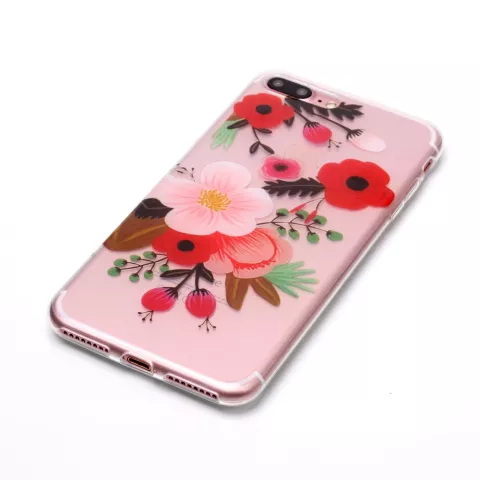 Blumenzweigetasche TPU iPhone 7 Plus 8 Plus - Bunt klar