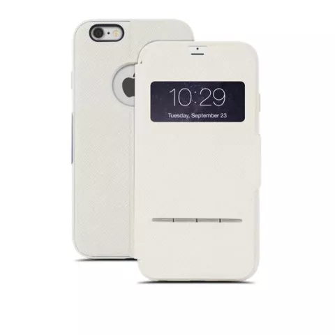 Moshi Sense Cover iPhone 6 Plus 6s Plus H&uuml;lle mit Klappe - Wei&szlig;beige