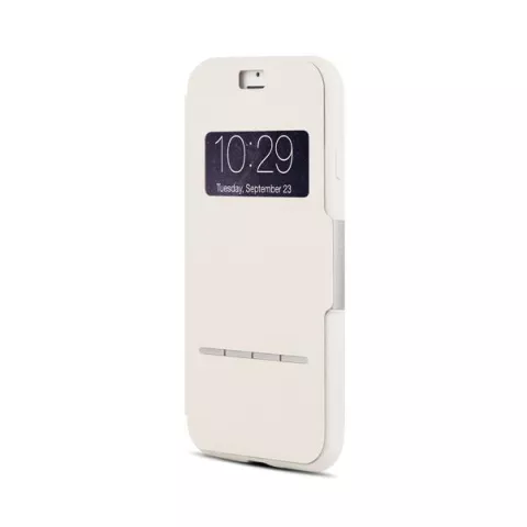 Moshi Sense Cover iPhone 7 Plus 8 Plus H&uuml;lle mit Klappe - Wei&szlig;beige