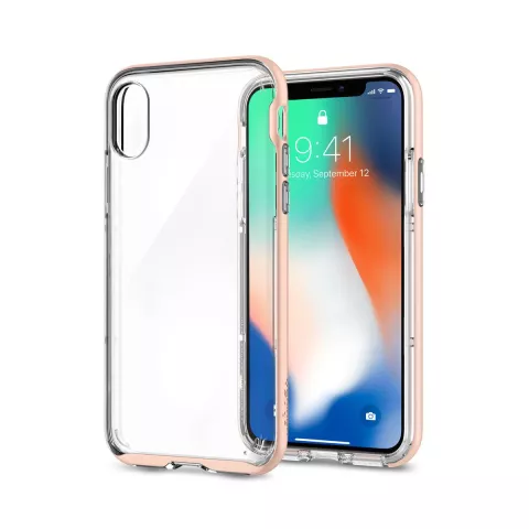 Spigen Neo Hybrid Crystal Kompatibel mit iPhone X XS H&uuml;lle - Rosegold H&uuml;lle