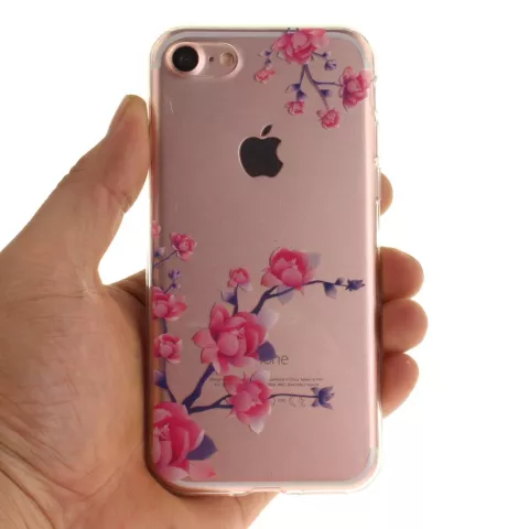 Klare Bl&uuml;tenzweige iPhone 7 8 SE 2020 SE 2022 TPU-H&uuml;lle - Pink Lila