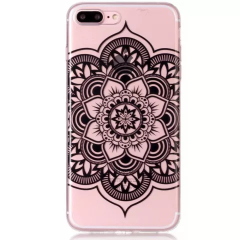 Klare Mandala Flower iPhone 7 Plus 8 Plus TPU H&uuml;lle - Schwarz