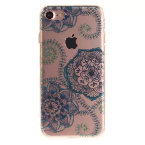 Klare Mandala Flower iPhone 7 8 SE 2020 SE 2022 TPU H&uuml;lle - Blau