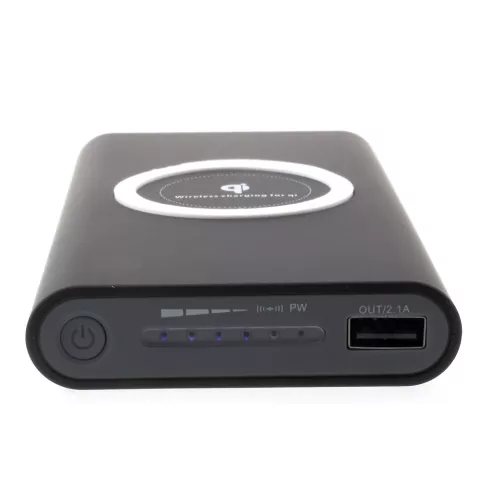 Universal Power Bank und Qi Wireless Charging Pad 10.000 mAh - Schwarz