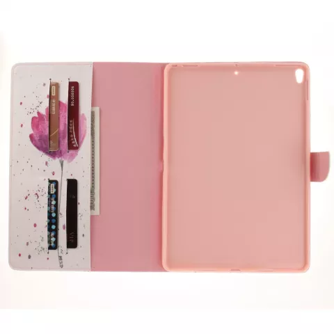 Blume rustikale Flip Cover H&uuml;lle iPad Air 3 (2019) &amp; iPad Pro 10,5 Zoll - Weiss Pink