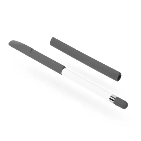 Rutschfester Silikongriff f&uuml;r Apple Pencil 4-teiliger zus&auml;tzlicher Schutz - Grau
