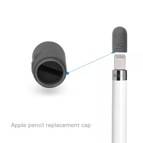 Rutschfester Silikongriff f&uuml;r Apple Pencil 4-teiliger zus&auml;tzlicher Schutz - Grau