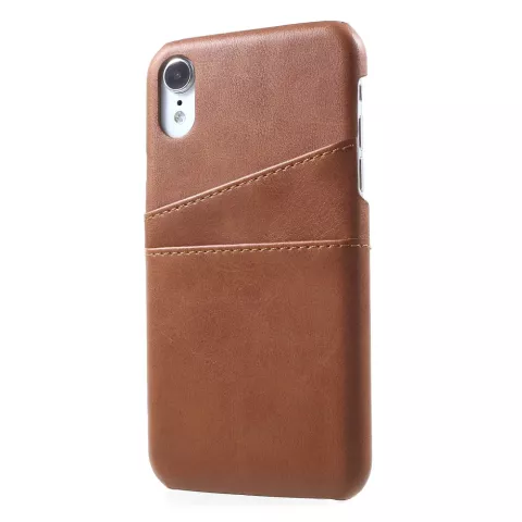 Leder Kartenetui iPhone XR - Braun