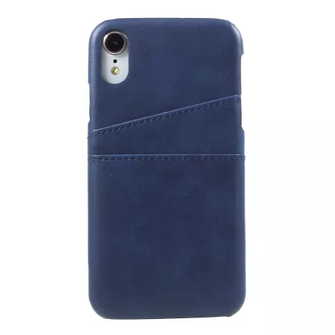 Doppelte Kartenh&uuml;lle Leder iPhone XR - Blau