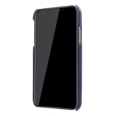 Doppelte Kartenh&uuml;lle Leder iPhone XR - Blau