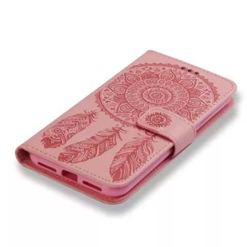 Brieftasche B&uuml;cherregal Dreamcatcher Kartenhalter iPhone XR - Pink