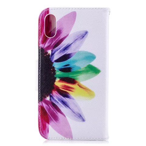 B&uuml;cherregal Brieftasche Floral Case Brieftasche iPhone XR - Weiss Pink