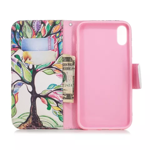 Bunte Leder Brieftasche Fall Boom iPhone XR- Bunt